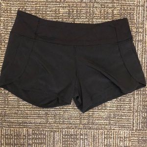 Black lululemon running shorts